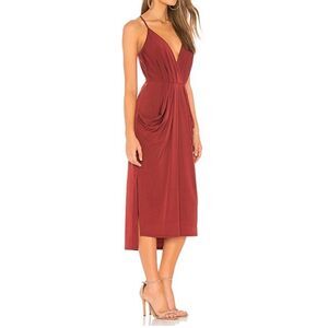 NWT BCBGeneration Ruby Wine‎ Midi Faux Wrap Dress Size XS